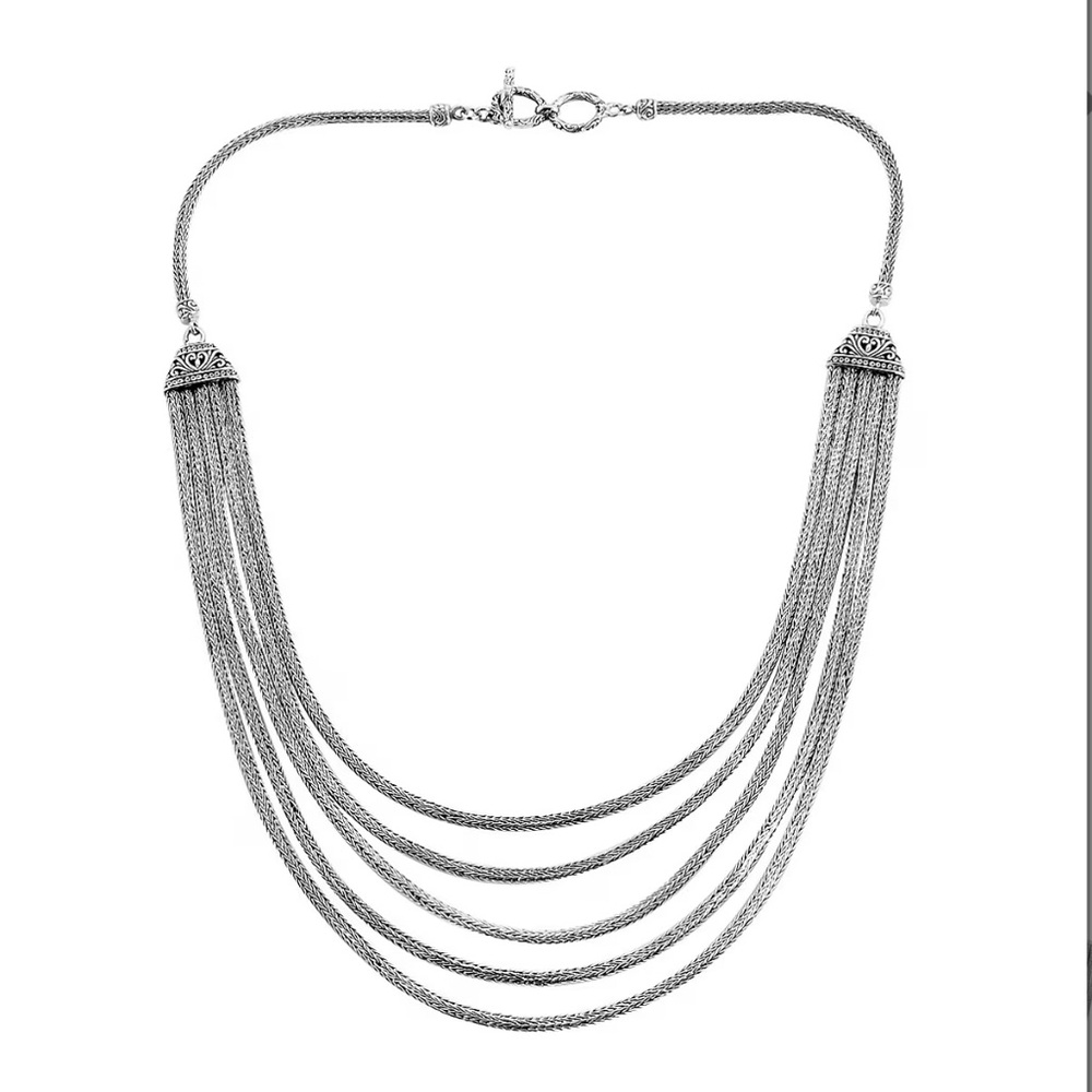 Over 60 Grams of 925 STERLING!! Multi Layered Tulang Naga Chain Necklace 20” - Picture 4 of 7
